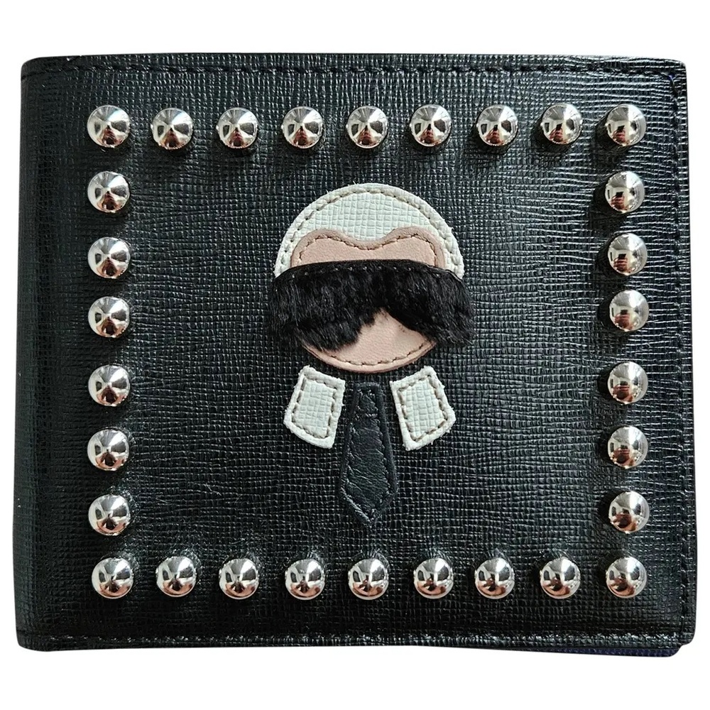 NWOT Limited Edition Fendi Karlito Studded Bifold Wallet Mink Fur